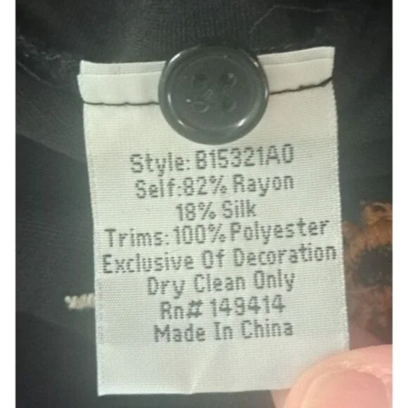 Biya Johnny Was Tunic Top Velvet Embroidered Silk Rayon Black Floral Boho Chic M - Picture 7 of 9